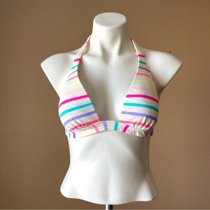 VICTORIA'S SECRET | Striped Halter Swim Top Sz M